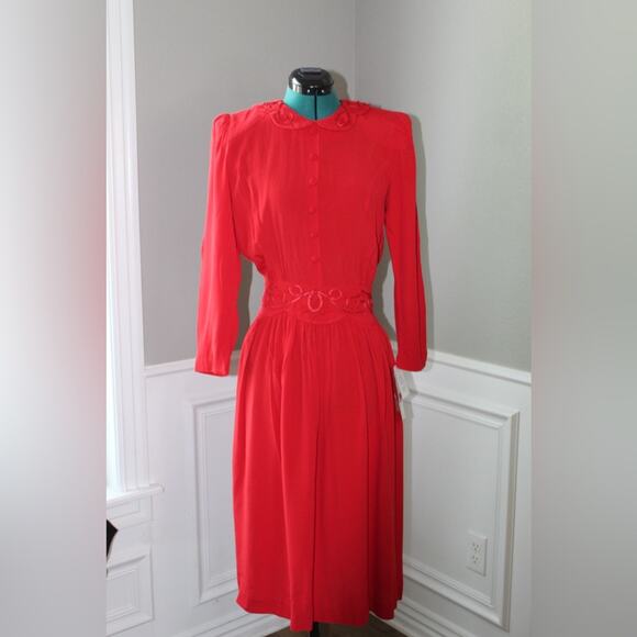 Karin Stevens Dresses & Skirts - NWT Vintage Karin Stevens Red Beaded Dress | Women’s 6 | RARE Deadstock 1980s